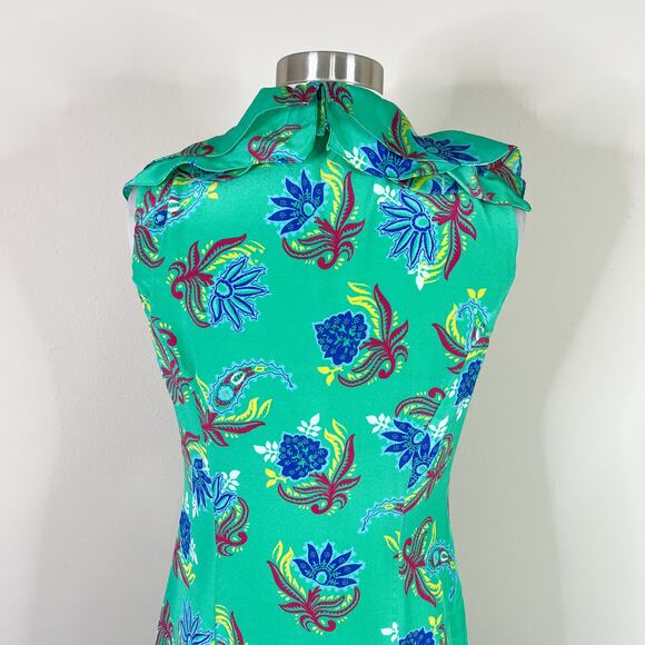 Ralph Lauren | Collection Ashita Silk Purple Label Floral Ruffle Midi Dress 4 - Picture 8 of 12